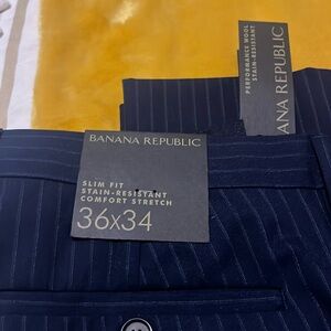 Banana Republic Navy Blue pin stripe slim fit pants